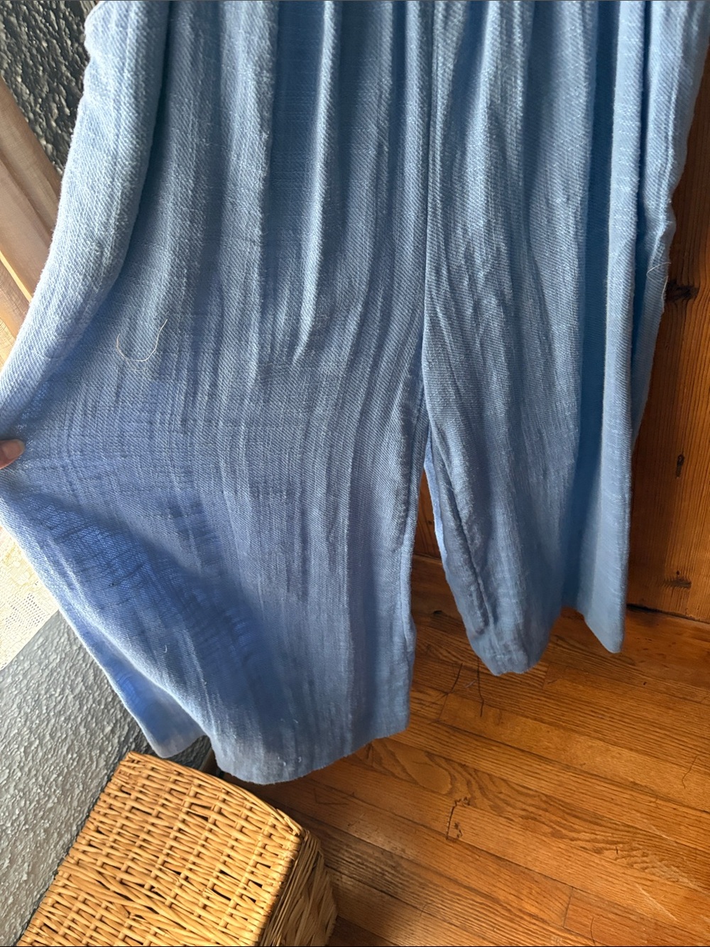 100% cotton free people Light Blue Cotton Gauze Overalls - Picture 4 of 8